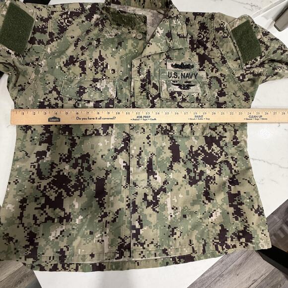 U.S. Navy NWU Type III Shirt Mens Large Short Green Digital Camo Ripstop Uniform - Picture 5 of 10
